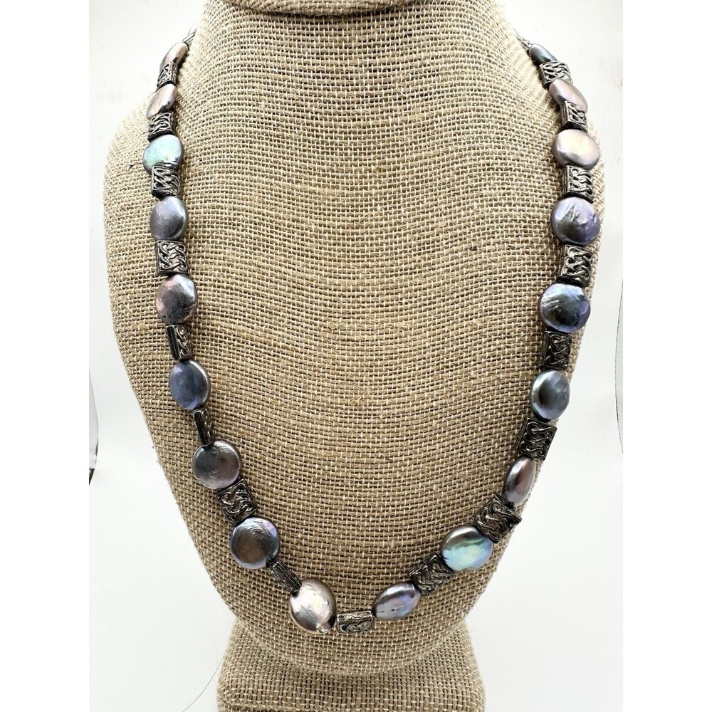 Cultured Coin Pearl Toggle Necklace 22”